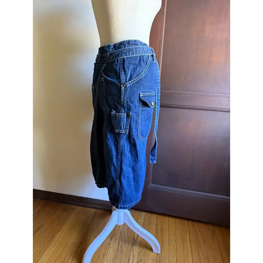 Vintage LEE Edwin Denim Japan Retro Utility Apron Wrap Skirt One Size